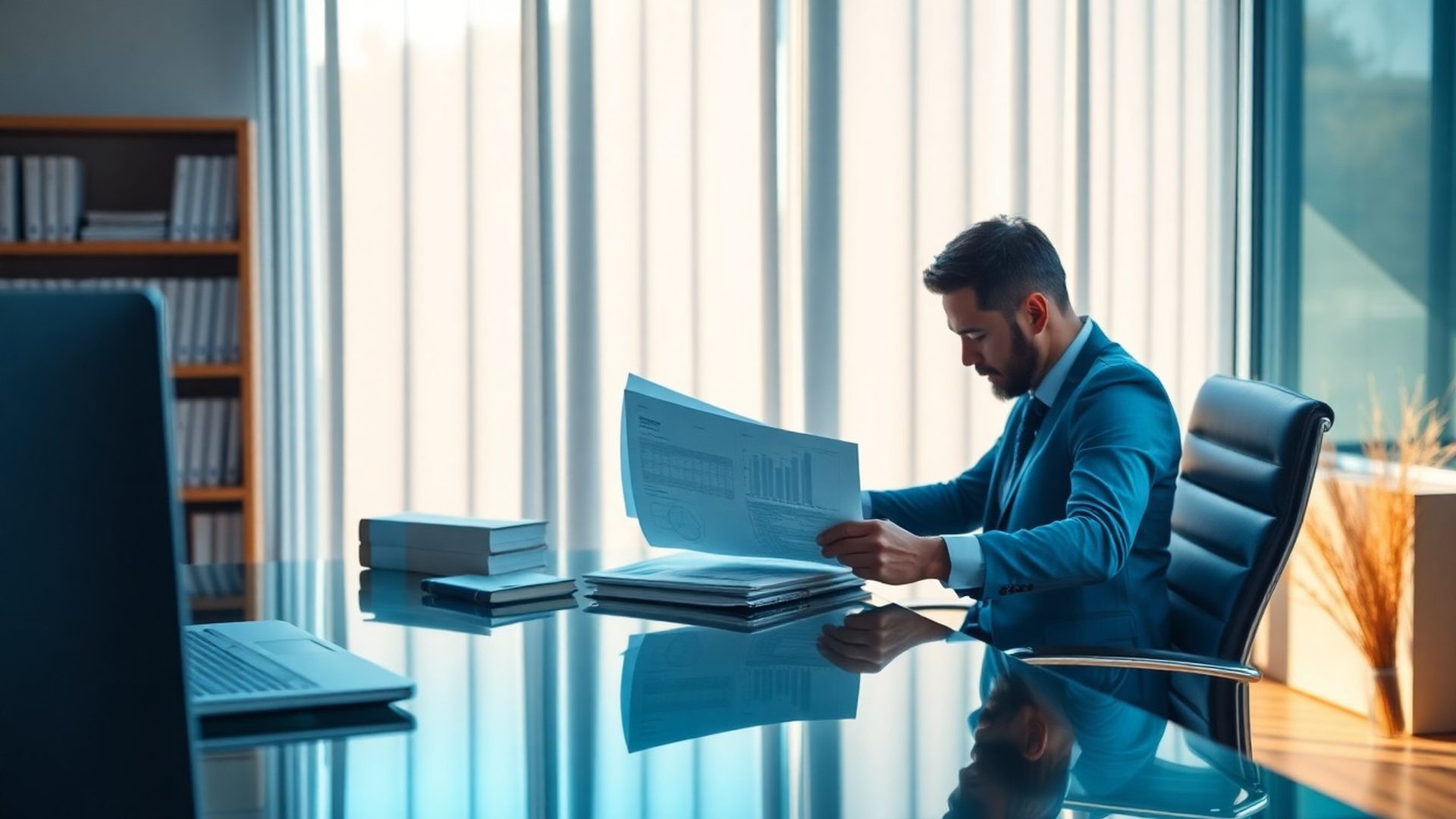 Consultant fiscal InsightLaunch analizând documente la biroul din Iași